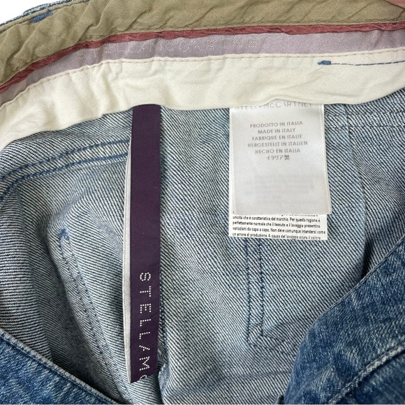 Stella McCartney Denim Jeans Bootcut Women Size 28 Blue  Flip Pockets Patched - Picture 6 of 15